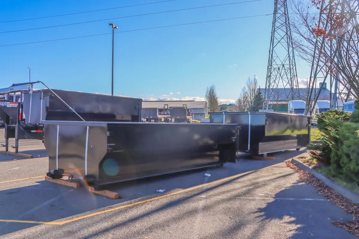 Roll-off dumpster ready for waste disposal at job site for Construction Dumpster Rental in Brookshire